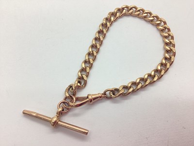 Lot 92 - A 9ct Gold Curb Link Albert Chain Bracelet...