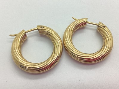 Lot 78 - A Pair of 9ct Gold Creole Hoop Earrings, of...