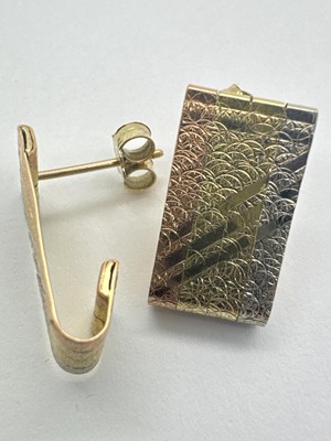 Lot 76 - A Pair of Modern Tri-Colour Earrings, of...