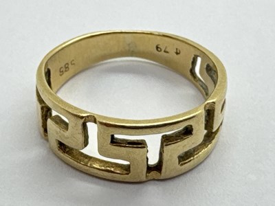 Lot 35 - A Greek Key Style Ring, of tapered form,...