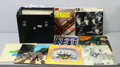 Lot 394 - Beatles LPs, thirteen to include Please Please...