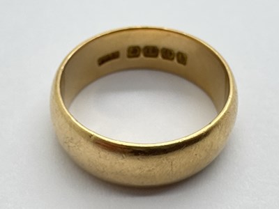 Lot 30 - An 18ct Gold Wide Wedding Band, of plain...
