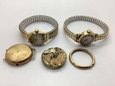Lot 212 - Two 9ct Gold Cased Ladies Wristwatches, both...