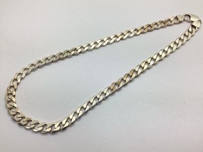 Lot 99 - A Chunky Curb Link Chain, stamped "925",...