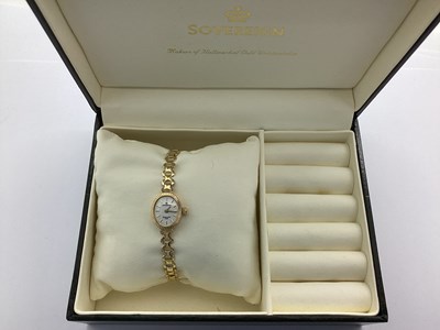 Lot 205 - Sovereign; A 9ct Gold Cased Ladies Wristwatch,...