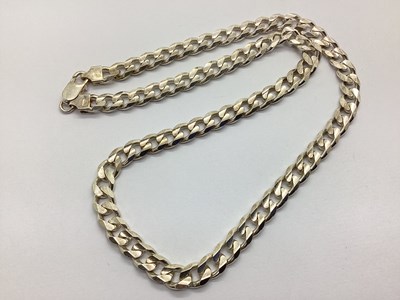 Lot 105 - A Chunky Curb Link Chain, stamped "ITALY 925",...