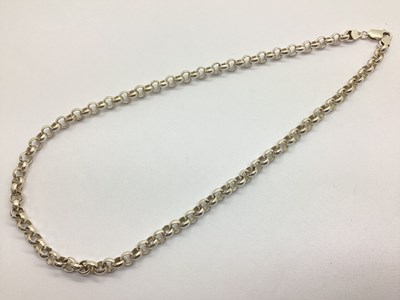 Lot 116 - A Chunky Belcher Link Chain, stamped "925",...