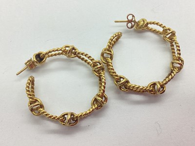 Lot 79 - A Pair of Decorative Openwork Hoop Earrings,...