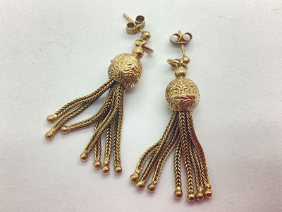 Lot 75 - A Pair of Antique Style Tassel Drop Earrings,...