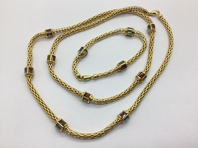 Lot 98 - A Modern 9ct Gold Fancy Link Necklace, with...