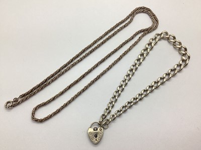 Lot 160 - A Hallmarked Silver Ropetwist Chain, with...