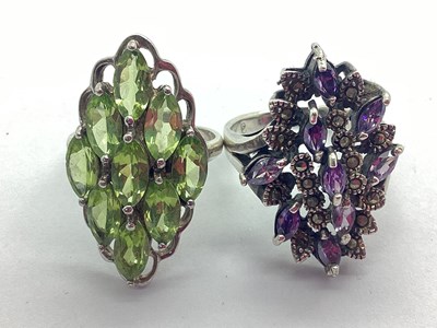 Lot 122 - A Modern "925" Stone Set Dress Ring, the...