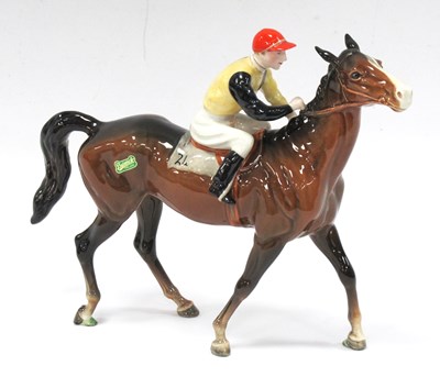 Lot 1207 - A Beswick Pottery Horse and Jockey, wearing...