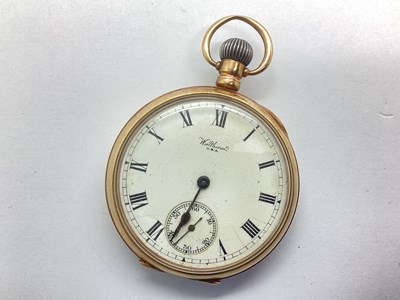 Lot 217 - Waltham; A 9ct Chester Gold Cased Openface...