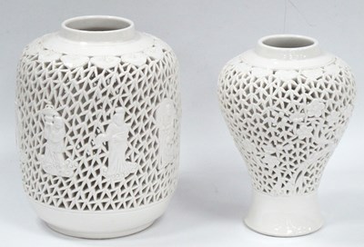 Lot 1336 - Two China Pottery Table Lamps, one with...