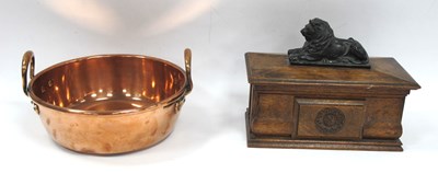 Lot 1421 - Oak Trinket Box with Symmetrical Carving to...