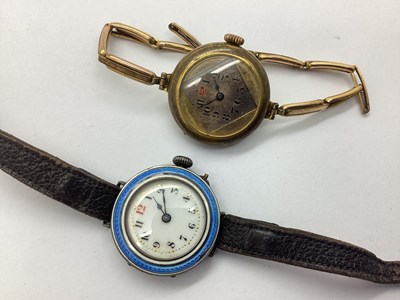 Lot 204 - An Art Deco Style Enamel Ladies Wristwatch,...