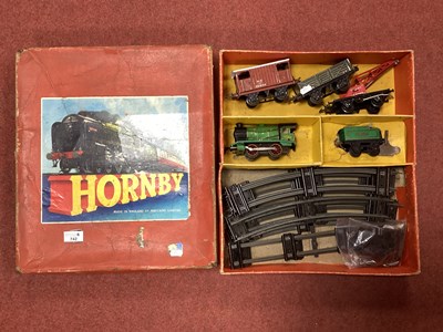 Lot 742 - A Hornby O Gauge Clockwork Freight Train Set....