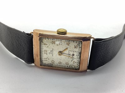 Lot 206 - Record; A 9ct Gold Cased Art Deco Wristwatch,...