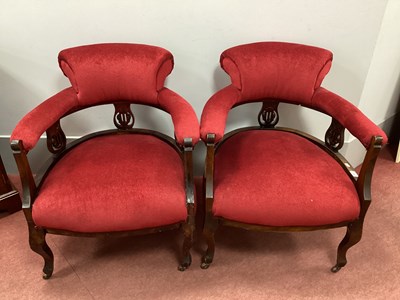 Lot 1586 - Pair of Early XX Century Walnut Framed Salon...