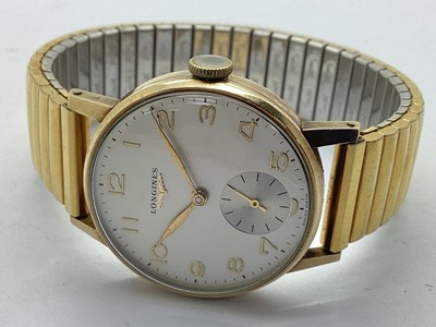 Lot 215 - Longines; A 9ct Gold Cased Wristwatch, the...