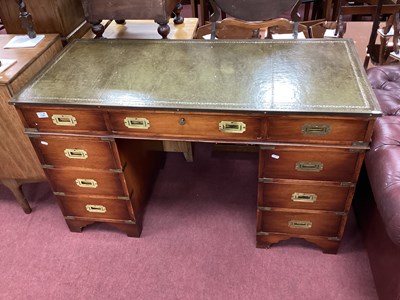 Lot 1580 - XX Century Mahogany Military Style Pedestal...