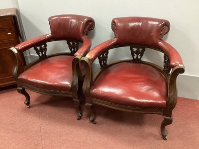 Lot 1514 - Pair of Early XX Century Ox Blood Leather...