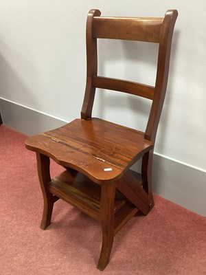 Lot 1531 - Hardwood Metamorphic Library Step Chair.
