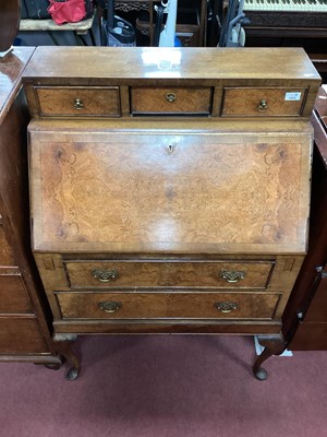 Lot 1543 - XX Century Walnut Bureau, upper section with...