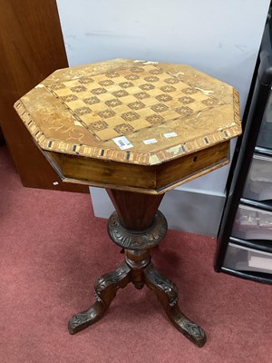 Lot 1517 - XIX Century Walnut Sewing Table, with an...