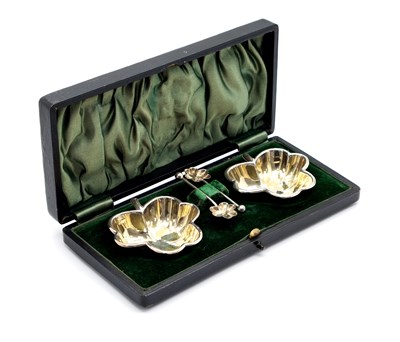 Lot 13 - A Pair of Victorian Hallmarked Silver Salts,...