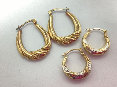 Lot 96 - A Pair of Two-Tone Creole Hoop Earrings, of...