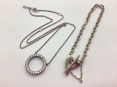 Lot 134 - Pandora; Circle of Sparkle Pendant Necklace,...