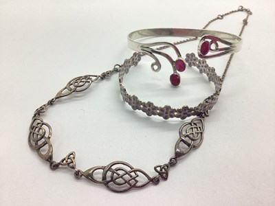 Lot 136 - A Celtic Style Panel Necklace, the Celtic...