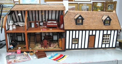 Lot 1426 - Mock Tudor Style Dolls House with Sliding...