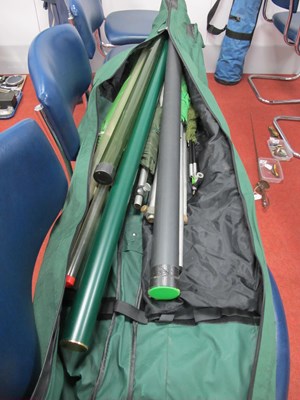 Lot 818 - Leeda 2XL Rod Holdall, two umbrellas, bank...