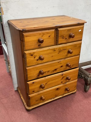 Lot 1507 - Pine Chest of Drawers, two short, four long...