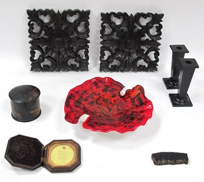 Lot 1390 - A Pair of Ebonised Roman Oak from Templebro...
