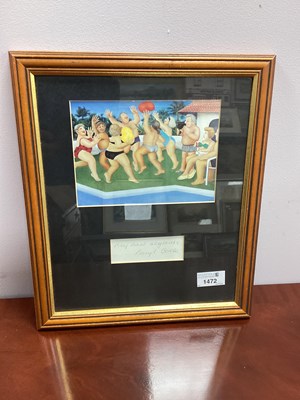 Lot 1472 - Beryl Cook signiture "My Best Regards Beryl...