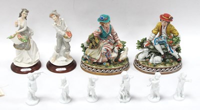 Lot 1221 - A Pair of Capodimonte Figurines, by Cortese, a...