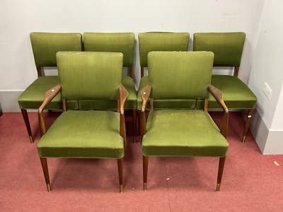 Lot 1574 - Mid XX Century Set of Six Dining Chairs, in...