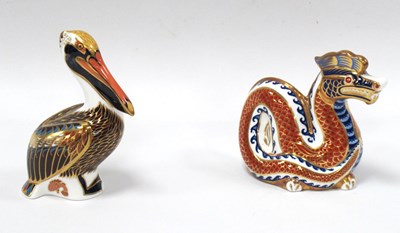 Lot 1208 - Royal Crown Derby Paperweights - Pelican and...