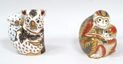 Lot 1306 - Royal Crown Derby Paperweights 'Koala and Baby'...