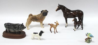 Lot 1218 - Beswick Fawn, spaniel, foal, blue tit. Doulton...