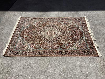 Lot 1537 - Middle Eastern Wool Tassled Rug with allover...