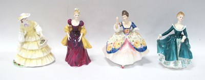 Lot 1242 - Three Doulton and One Coalport Figurines (4).