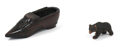 Lot 1312 - A Treen Carved Wooden Snuff Box, in the form...