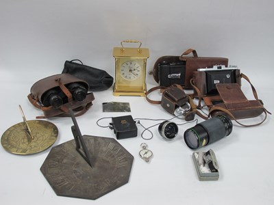 Lot 1382 - Vislander Binoculars, in case, Rapport clock,...