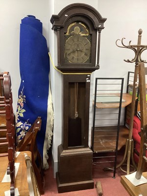 Lot 1505 - XVIII Century Oak Eight-Day Brass Dial...