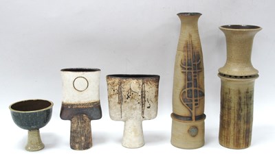 Lot 1266 - Campden Studio Pottery Cylinder Vase with...